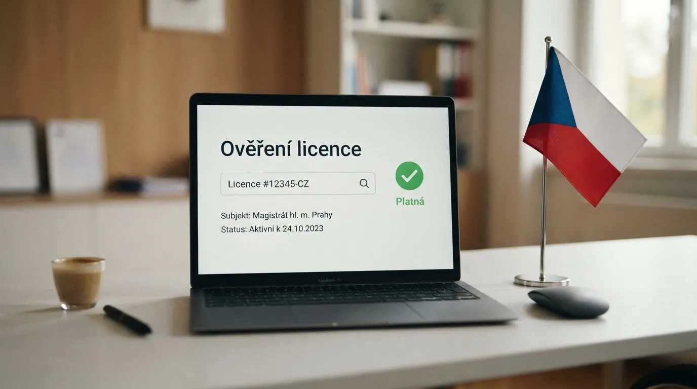 Úřední dokument s razítkem Ministerstva financí ČR a českou vlajkou — symbol regulatorního dohledu nad hazardem