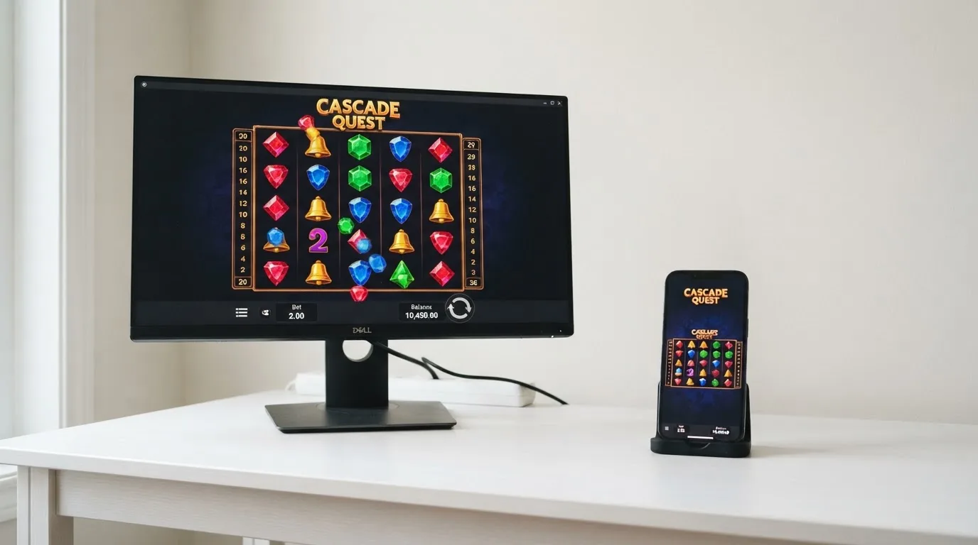 Rozhraní českého licencovaného online casina zobrazené na monitoru a mobilním telefonu